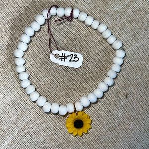 Wooden Handmade Beaded Sunflower Bracelet (#23)